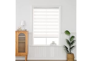 QiBoYuYe Day Night Blind Zebra Roller Blinds Blackout Window Curtain For Bedroom Door Windows Aluminium Cassette Translucent Vision Curtains (White 45Wx150H cm)