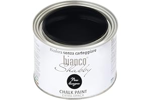 bianco Shabby®Chalk Paint Nero Lavagna Pintura Shabby Chic Vintage para Muebles y Paredes Extra Mate vuelva a dar color fácilmente todo tipo de material sin lijar (500 ml Paquete de 1)