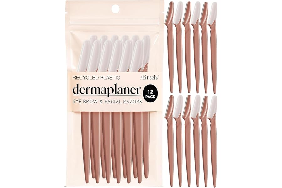 Kitsch Dermaplane Razor for Women Face – Face Razors for Women & Men, Eyebrow Trimmer & Face Shaver – Exfoliating Facial Razor & Skin Care Tool for Smoother Skin - Terracotta, 12 pcs