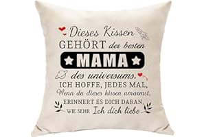 Hasodeo Original Personalisierte Muttertagsgeschenke Für Mama Mutter Kissen Abdeckung Mama Geschenke von Tochter Sohn Mama Beste Mama Geschenk Weihnachtstag Geschenke Mutter Dekoration (Mama)