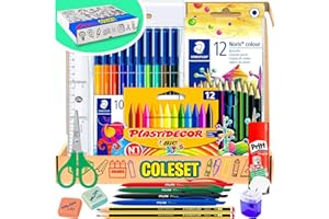 Coleset Pack Material Escolar Primaria Set Vuelta al Cole Kit Escolar Infantil Lote Materiales Escolares Kawaii Material Colegio Papeleria Bonito Utiles Escolares Barato Completo Sets Colores niños