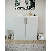 L&uuml;kens Mobilya 2 Kapaklı &Ccedil;ok Ama&ccedil;lı Dolap Beyaz | Ayarlanabilir Raflı | E1 Suntalam | 75x77x33 cm | Kiler Banyo Yatak Odası
