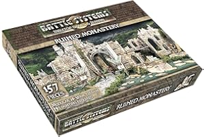 Battle Systems Fantasy Wargames Terrain - Ruined Monastery - Table de jeu War Game Board multi-niveaux - Univers Wargaming 40K - BSTFWE007