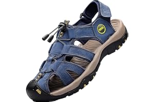 Lvptsh Sandali Sportivi Uomo Cuoio Estivi Trekking Sandali da Mare All'aperto Spiaggia Pescatore Antiscivolo