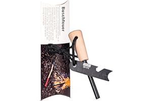 APTEX. BUSCHFEUER Feuerstahl Outdoor Bushcraft - Feuerstein Feueranzünder Fire Steel mit Funken bis 3000 °C - zuverlässiger Feuerstarter für Survival - hochwertiges Magnesium für exzellenten Funkenflug