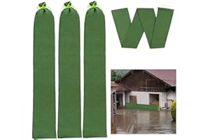 ACONDE Sandsäcke Hochwasser, Hochwasserschut Sandsack, Geignet für Hochwasserschutz 4 Stück Wiederverwendbare Sandsäcke mit Bindeband, Lange Segeltuchtaschen, für Garage, Türen, Kellertür, 120 × 20 cm