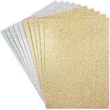 Piastre in gomma espansa con glitter | DIN A4 | 2 mm | 10 fogli | Schiuma per bricolage | Ideale per bricolage (argento)