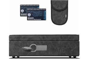 Ananta Faraday Box for Car Keys – Premium RFID Key Box with Secure Magnetic Close, Spare Key Pouch & RFID Blocking Cards (Grey)