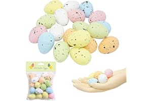 SRV Hub 24x Mittlere Größe Künstliche Eier Graffiti gesprenkelte Eier Deko Vogel Eier für Osterbaum Dekorationen Korb Füller Ornamente