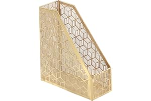 Deco 79 Magazine Holder, Iron, Gold, S Size