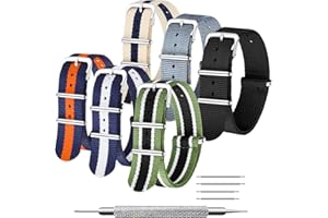 CIVO NATO Strap 6 Packs 18mm 20mm 22mm Bracelets de Montre en Nylon balistique Bracelets Zulu Boucle en Acier Inoxydable avec Barre à Ressort et Outil de Broche de Liaison