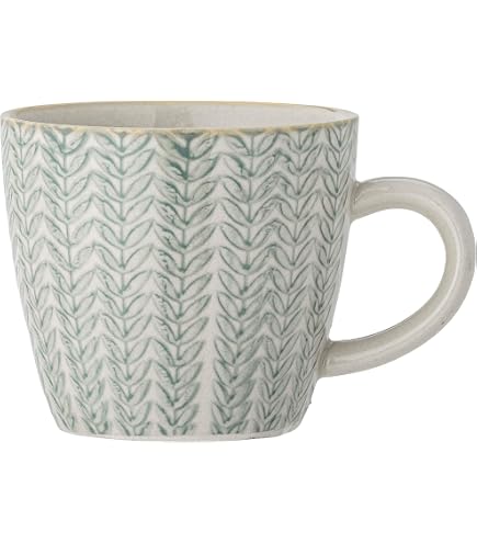 Bloomingville Dahlia Becher Set – 2 Stück, Steingut, Handgefertigt, 450 Ml, Farbe Braun, D8,5xH11 Cm