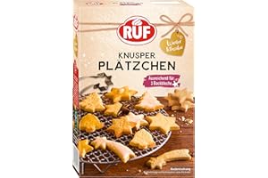 ‎RUF RUF Knusper Plätzchen, klassische Butter-Plätzchen Backmischung für die Weihnachtsbäckerei zu Hause, ausreichend für 3 Backbleche, zum bunten Dekorieren, 1x450g, Creme
