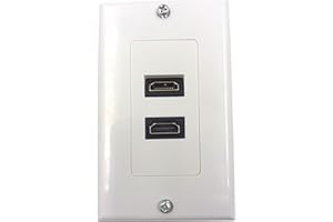 HDMI Wall Plate,Haokiang Composite Dual HDMI Distribution and Organization Wall Plates Panel,Size 115 MM x 70 MM, Perfect for Home Theater Systems and More