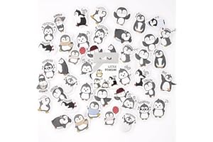 SHANFAA 46PCS Cute Penguin Stickers,Cartoon Animal Decals Penguin Theme Stickers for Children Teens Adults Travel Case, Laptop, Planners, Calendars, Scrapbook, Suitcase, Notebooks, Journal