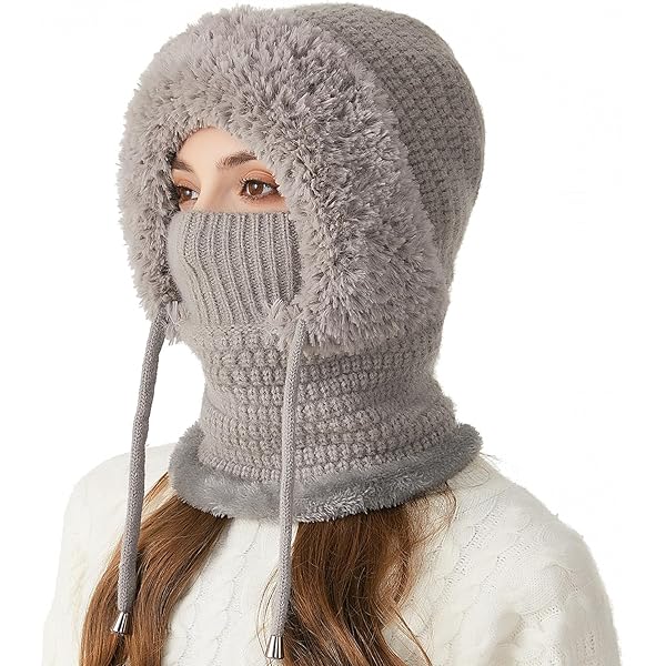 YAMEE Wintermuts voor dames, thermische waterdicht, bivakmuts voor heren, winddicht, skimasker voor dames, verstelbaar, multifunctionele capuchon, nekwarmer voor koud weer, lichtgrijs, One size YAMEE Wintermuts voor dames, thermische waterdicht, bivakmuts voor heren, winddicht, skimasker voor dames, verstelbaar, multifunctionele capuchon, nekwarmer voor koud weer, lichtgrijs, One size