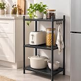 Coverzone 3 Raflı &Ccedil;ok Ama&ccedil;lı Tekerlekli Metal Depolama Organizer Rafı | Al&uuml;minyum Alaşım G&ouml;vde, Ayarlanabilir Raf Aralığı, Ki