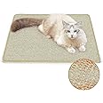 Myqcandy Cat Scratcher Mat Sisal Fabric, 23.6 X 15.7 Inch Natural Sisal Cat Scratch Mats, Horizontal Cat Floor Scratching Pad Rug, Protect Carpets and Sofasï¼ŒContains catnip powder