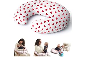 Niimo Nursing Pillow - 100% Cotton Breastfeeding Cover, Ergonomic Baby Support Pillow, Machine-Washable Baby Feeding Pillow, Multifunctional Feeding Pillows for Breastfeeding & Bottle-feeding