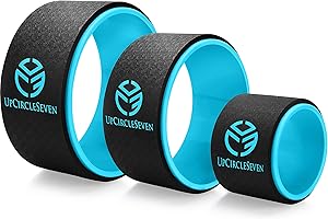 UpCircleSeven Yoga Wheel Set - Strongest & Most Comfortable Yoga Prop Wheel, 3 Pack for Back Pain and Stretching (12, 10, 6 inch)