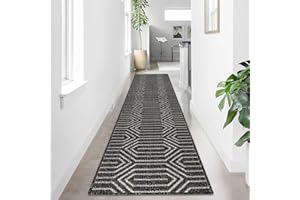 Cekene Runner Rugs for Hallway Non Slip 65x300cm Hall Carpet Runner Washable Extra Long Low Profile Floor Rug Runner for Kitchen Hallway Entryway Laundry Room Grey