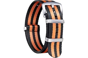 BINLUN wojskowy nylonowy pasek do zegarka zamienny pasek do zegarka klamrą ze stali nierdzewnej mężczyźni kobiety 20 kolorów 18mm 20mm 22mm 24mm (wersja ulepszona)