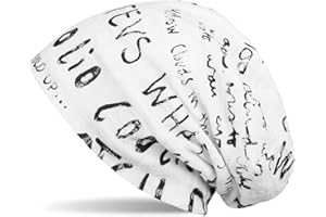 styleBREAKER Cuffia Beanie con Motivo a Scritta dal Look Vintage Destroyed, Slouch longbeanie, Unisex 04024074