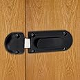 PRYKCS King Zinc Door Latch - Bathroom Latch for Bedroom/Bathroom/Office Doors (Black, Pack of 1)