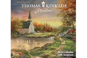 Thomas Kinkade Studios 2024 Deluxe Wall Calendar with Scripture