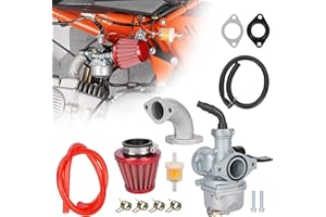 RUTU PZ22 Carburetor 22mm Carb Hand Choke 38mm Air Filter Cleaner Intake Pipe Gasket for SSR 110cc 125cc Sunl Roketa Taotao Monkey Coolster ThumpStar CRF Pit Bike Atv Quad