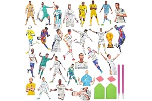 COQOYO Fussball Diamond Painting Kinder Sticker Set, 28pcs Fußball 5D Diamant Mosaik Aufkleber, Mini Diamantmalerei Bilder DIY Mosaikherstellung Basteln Kit für Jungen Mädchen Erwachsene Anfänger