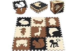KOKOBOX 9PZ(30 * 30) Tapis Enfant Tapis Bebe Tapis De Jeux Bebe Tapis Mousse Bebe Tapis Puzzle Bebe Tapis Puzzle Mousse Tapis Enfant Mousse Tapis Mousse Bébé Animal Coloré