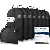 Bruce.&reg; 7 x Clothes Wardrobe Covers 100 x 60 cm &ndash; Black | Breathable 120gsm Suit Jacket Shirt Cover Ideal for Travel and Ward