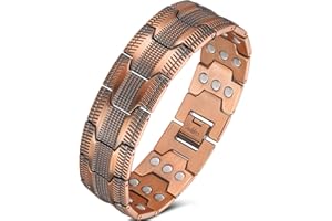 Jeracol Copper Bracelets for Men,3X Magnetic Bracelets Men with Ultra Strength Magnets,Adjustable Size&Jewelry Gift Box