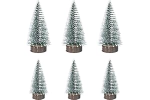 FENICAL Mini Weihnachtsbaum Künstlicher Weihnachtsbaum Christbaum Grün Tannenbaum künstliche Tanne 6pcs