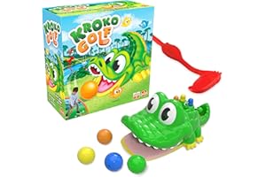 Goliath – Kroko Golf, Mini-Golf Spiel für Kinder ab 4 Jahren, Interaktives Geschicklichkeitsspiel mit Krokodil, Fördert Koordination und Motorik, Geschenkidee für 2 – 4 Spieler