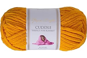 Utopia Crafts Cuddle Super Chunky Chenille-Garn zum Stricken und Häkeln, 100 g – 60 m (senffarben), Senf