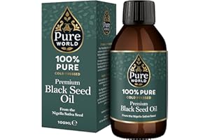 Pure World Black Seed Oil 100ML High Strength Thymoquinone Cold & Freshly Pressed Nigella Sativa. Glass Bottle Kalonji