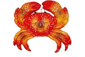 sicilia bedda - PESCI IN CERAMICA SICILIANA da Parete - Prodotti Artigianali realizzati a Mano (18x17, Granchio)