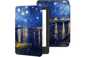 Ayotu Slim Case na 6-calowy całkowicie nowy Kindle (wydanie 11. generacji 2022), kolorowa inteligentna obudowa ze skóry PU, pasuje tylko do 6-calowego podstawowego Kindle 2022,The Starry Night Rhone