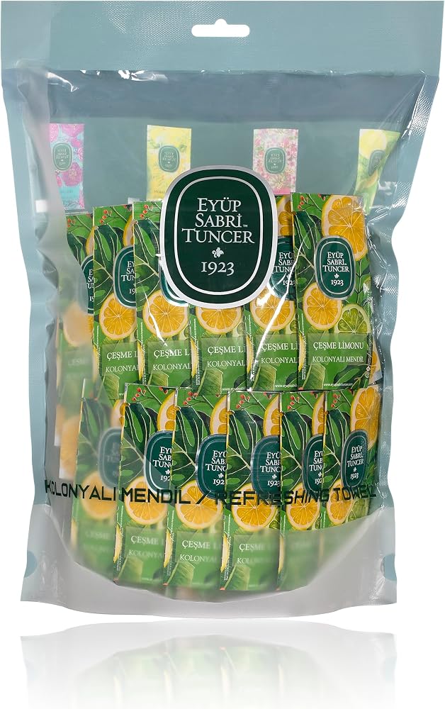 Eyüp Sabri Tuncer Kolonyalı Mendil Çeşme Limonu 150 Li Doypack Poşet 5X10 Küçük Boy 1 Paket