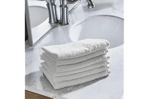 Giovanni Dolcinotti - Juego de 6 Toallas de Cara de 100% algodón - 30 x 30 cm - Extra absorbentes y de Secado rápido - para baño, SPA y Gimnasio - Color Blanco - Modelo Orlando