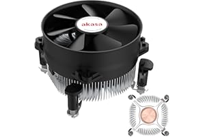 Akasa Copper Core Value CPU Cooler | Low Noise PWM Fan | TDP 115W | Heatsink with Copper Core | 92mm | Easy Installation | Designed for Intel LGA775, LGA115x, LGA1200 | AK-959CU