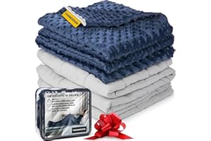 VAN BEEKEN Gewichtsdecke, Einschlafhilfe/Durchschlafhilfe für Erwachsene & Kinder - Blau - 150 x 200 cm - 11.3 kg