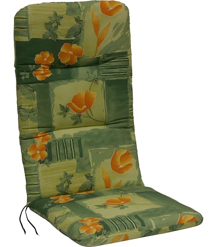 Angerer Stuhlauflage Für Hochlehner – Gestreift Grün-Schwarz, Made In Germany, Ca. 49x44 Cm