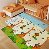 Sweden Baby Safari Walk &Ccedil;ift Taraflı Katlanabilir Oyun Halısı ve Matı Premium Seri &ndash; Taşıma &Ccedil;antalı (180X150)