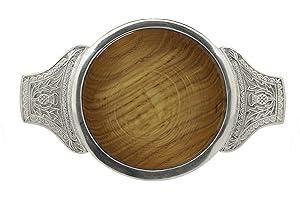 Art Pewter The Wooden Quaich - Made in Scotland Silver Ltd - wooden bowl with metal band and handles
