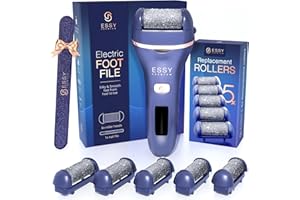 Essy Lima Electrica Pies Durezas con 5 Rodillos de Recambio Quita Durezas para Pies Lima Electrico Callos Eliminar Limador de Durezas Pedicura Electrico Quita Callos Profesional Foot File (Marina)