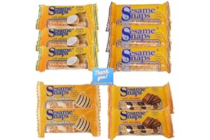 TURKEYMILK Sesame Seed Snack Bundle, 10 Packs, Sesame Snap Chocolate, Yoghurt, Original and Coconut
