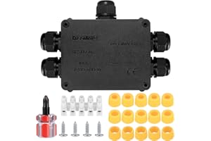 JTTXIU Abzweigdose IP68 Wasserdichte, Verteilerdose Kabelverbinder, 5-Wege Klemmdose Aussen, Verbindungsdose Stromverteiler Außen Wasserdicht für Ø4mm-8mm und Ø9mm-12mm Kabeldurchmesser